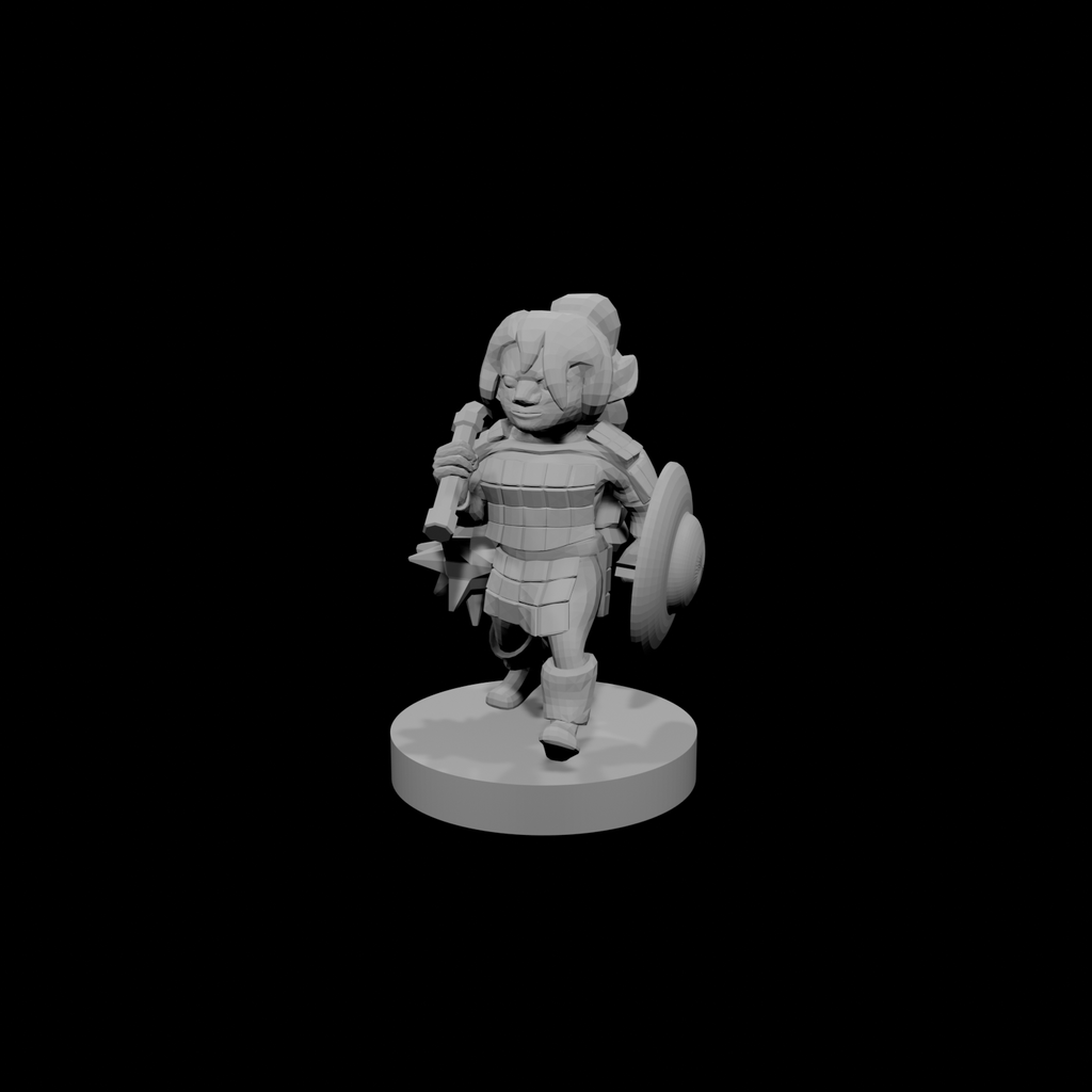 Gnome Female Paladin with Flail