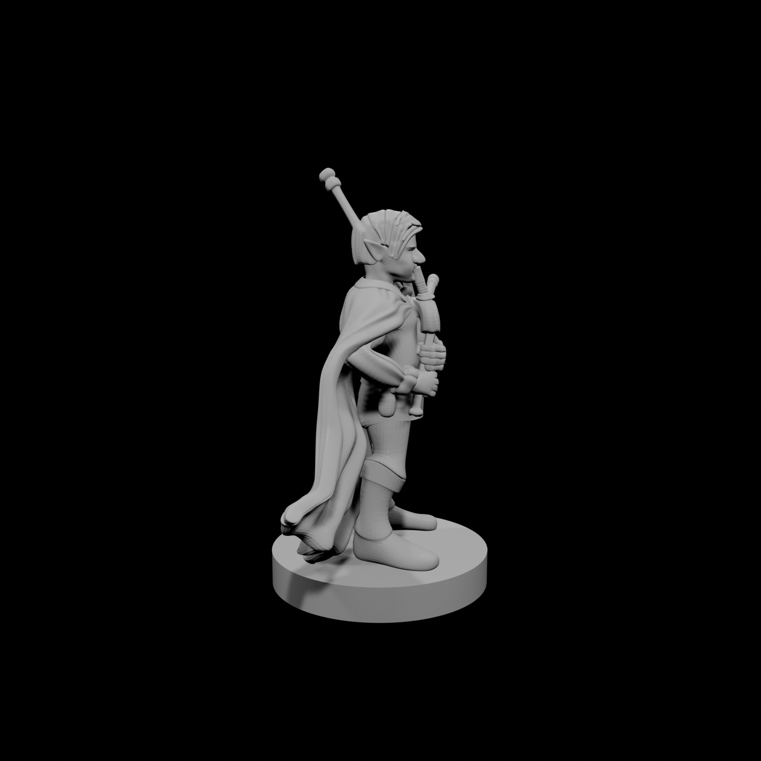 Gnome Male Bard with Bagpipes