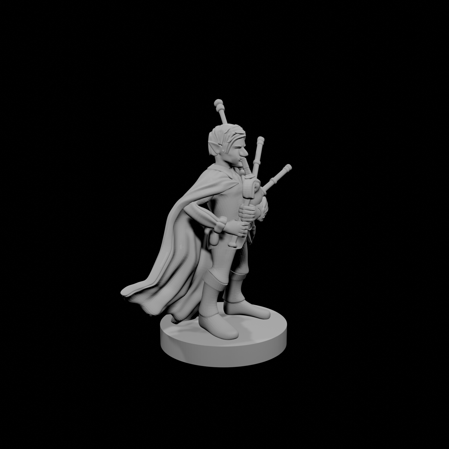 Gnome Male Bard with Bagpipes