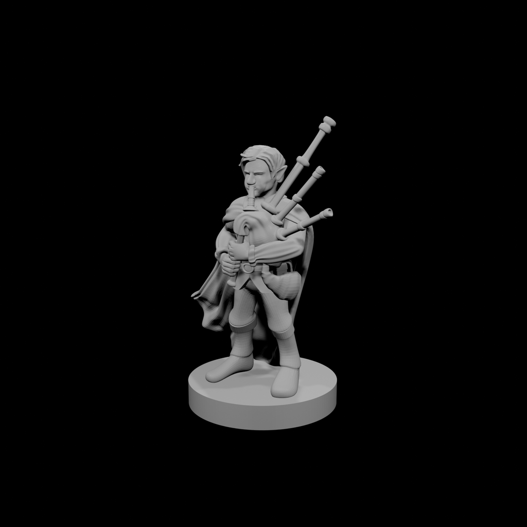 Gnome Male Bard with Bagpipes