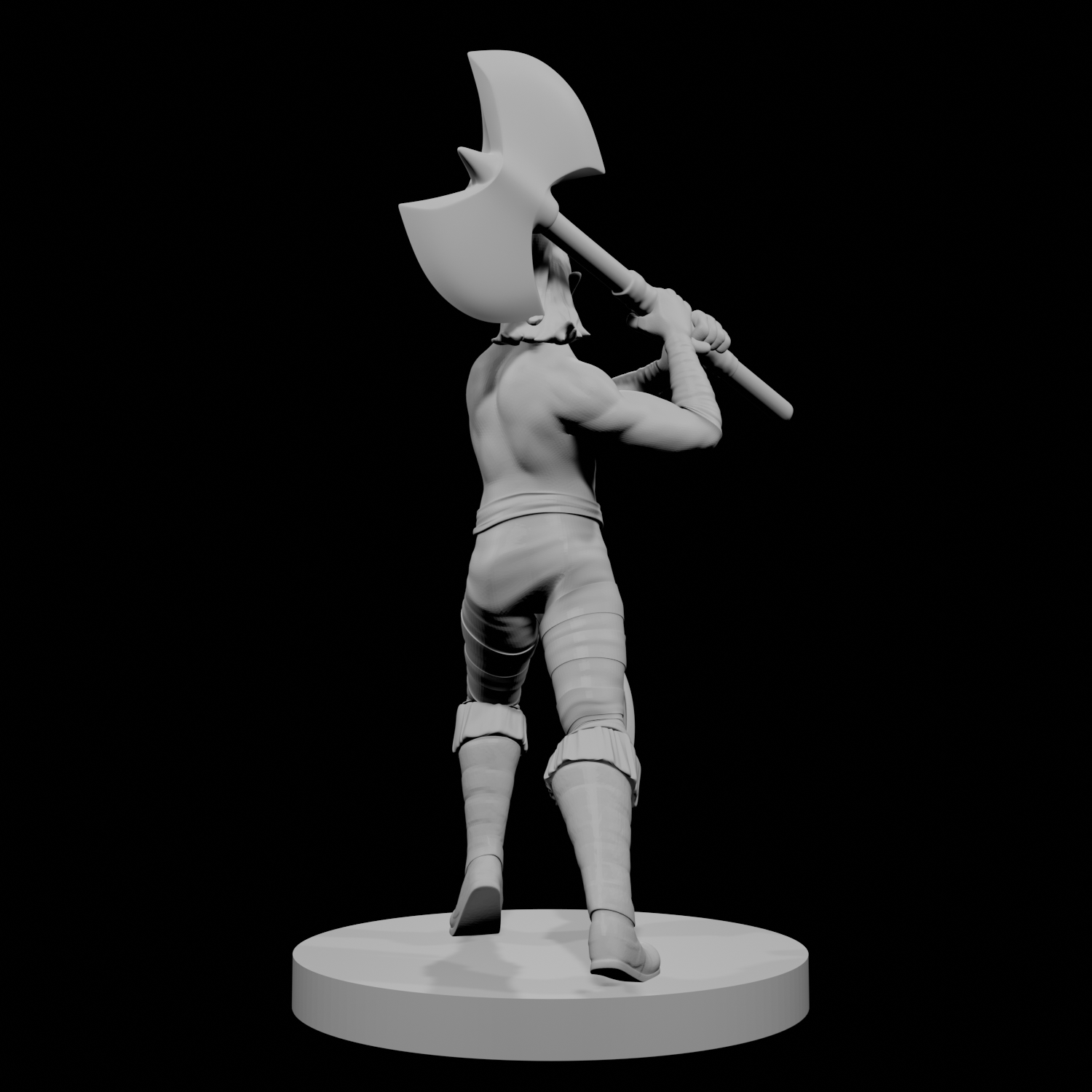 Half Elf Male Barbarian with Great Axe