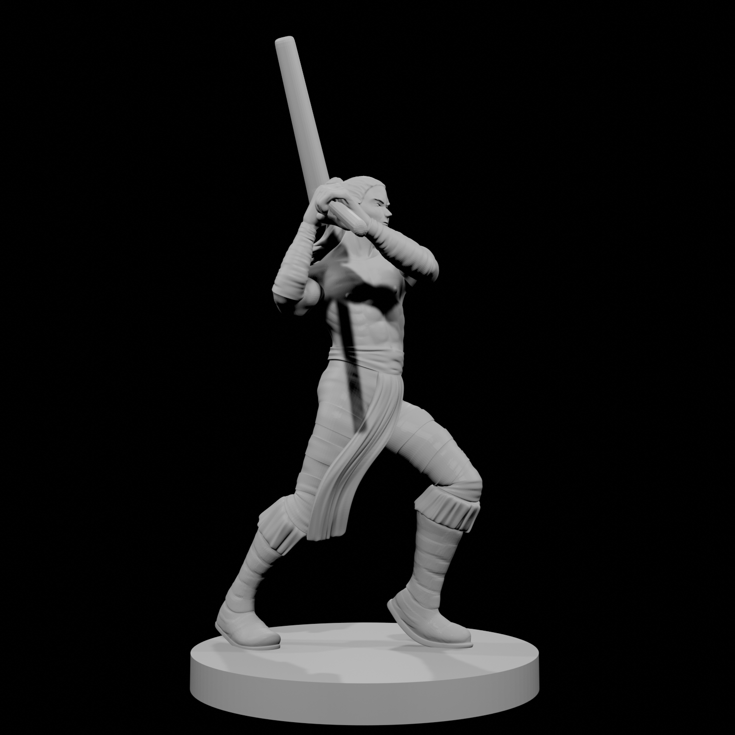 Half Elf Male Barbarian with Mochi Pounder
