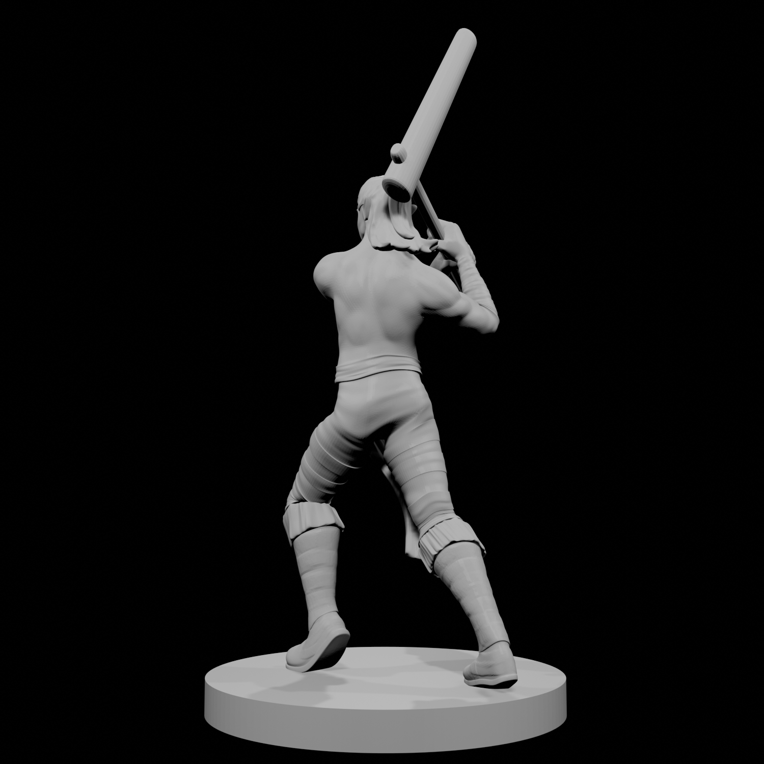 Half Elf Male Barbarian with Mochi Pounder