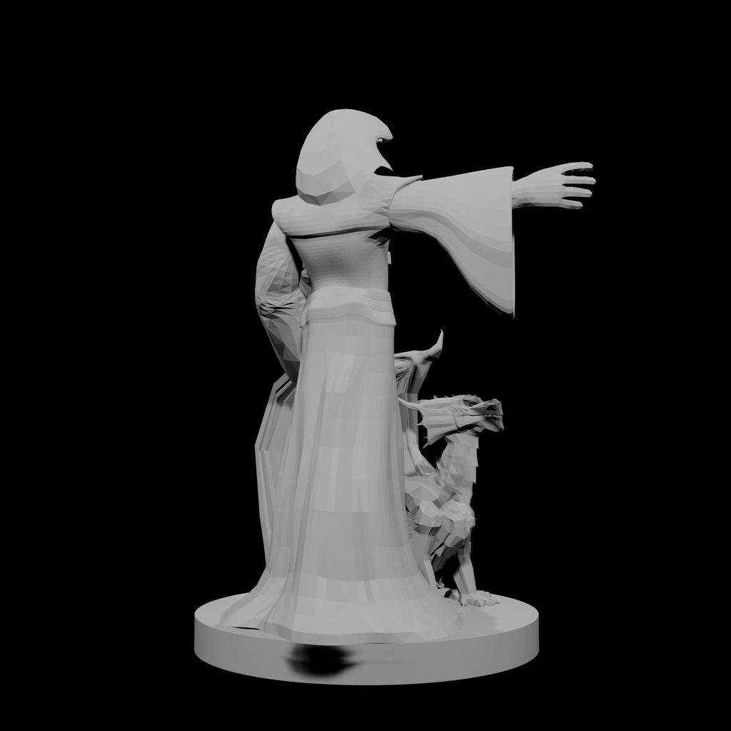 Half Elf Warlock and Dragon