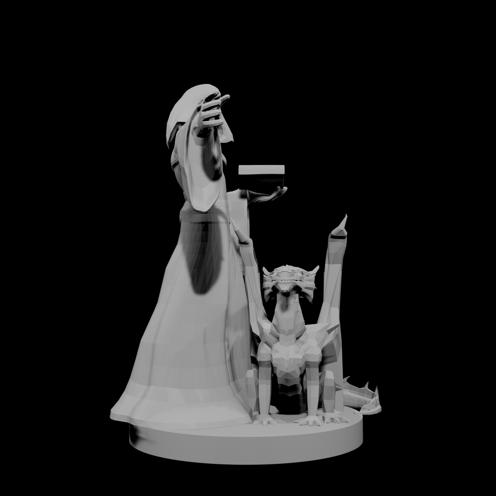 Half Elf Warlock and Dragon