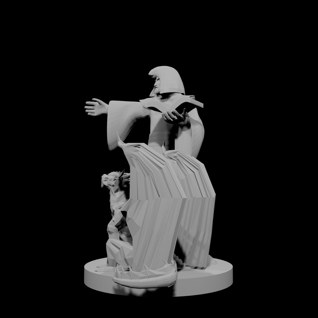 Half Elf Warlock and Dragon