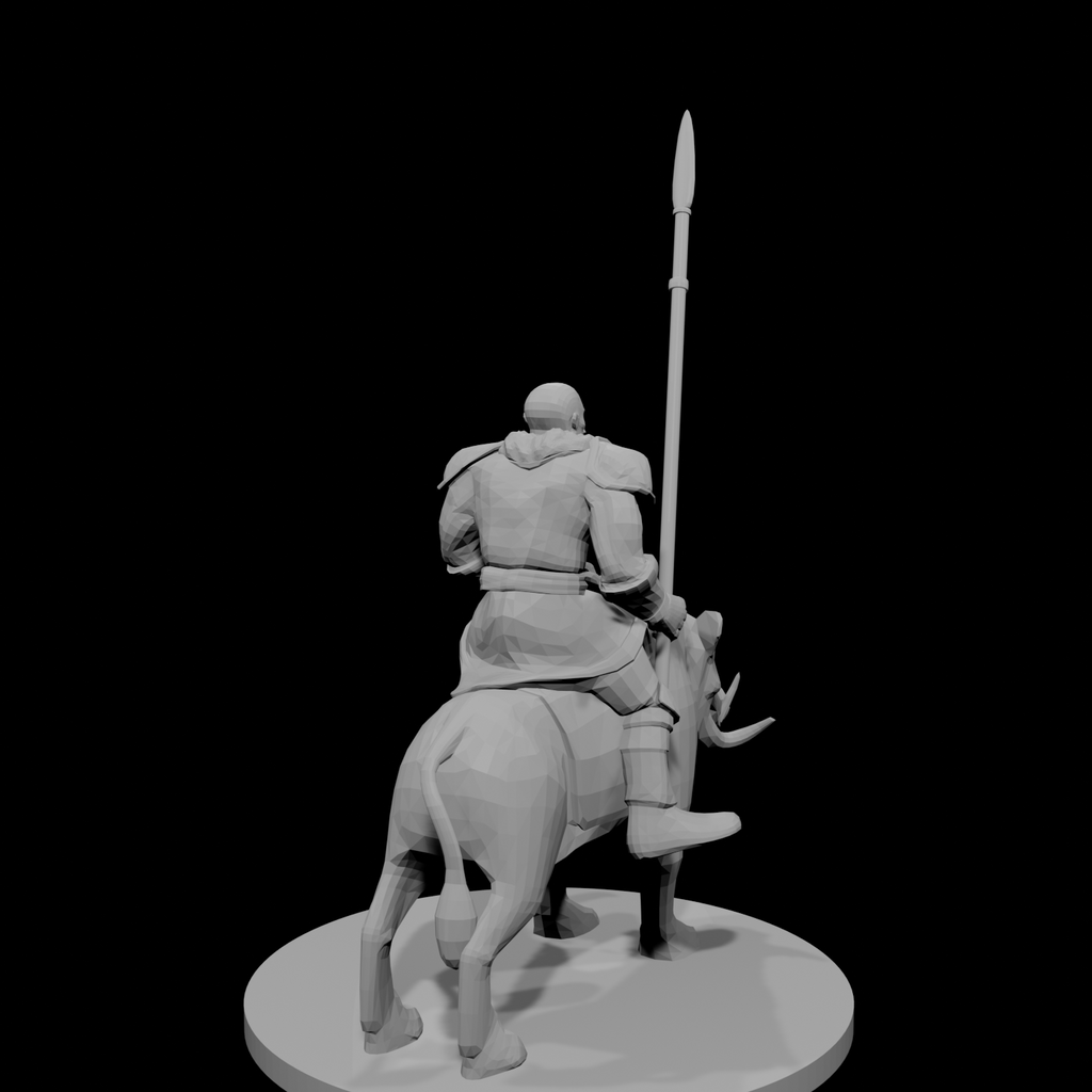 Half Orc Barbarian riding Boar