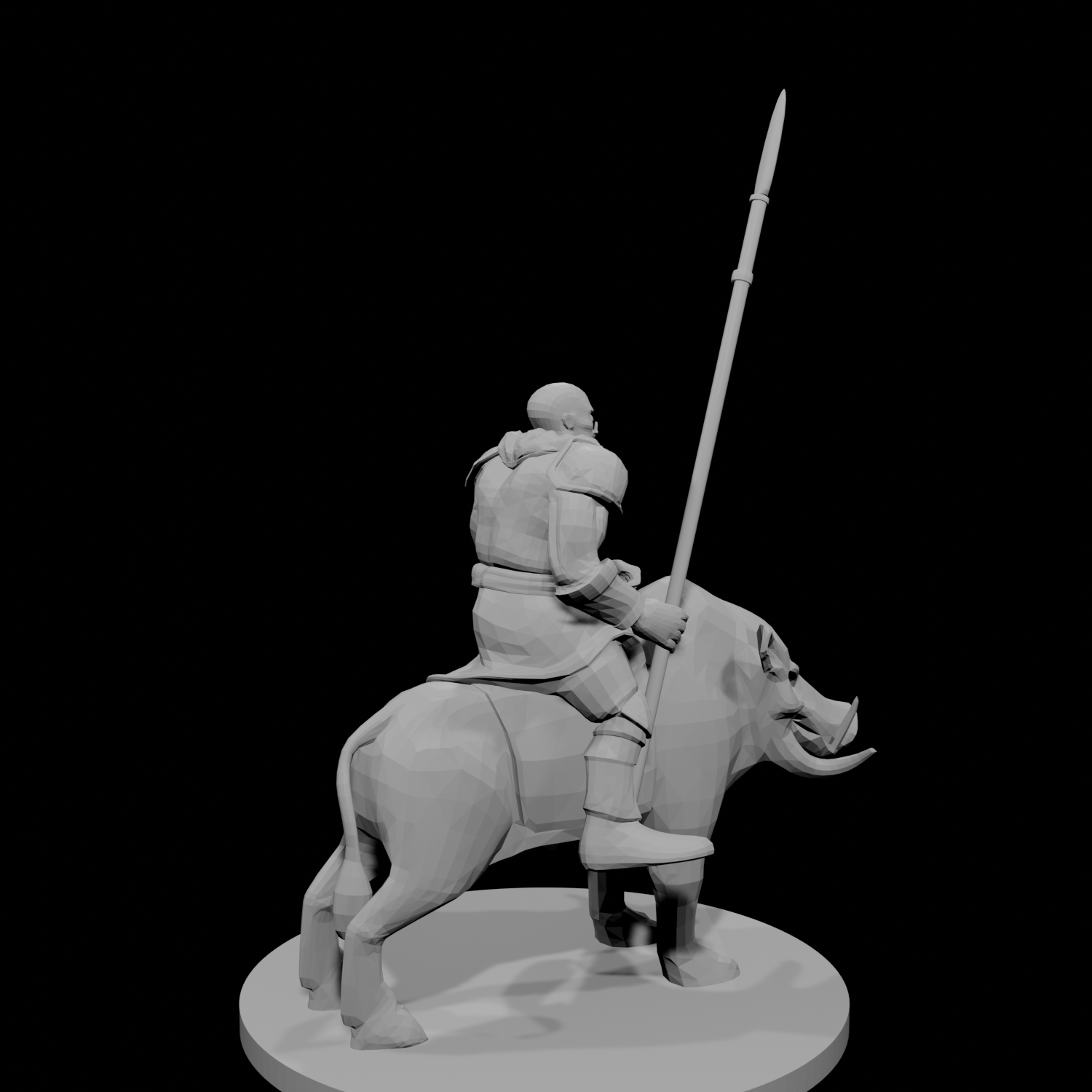 Half Orc Barbarian riding Boar