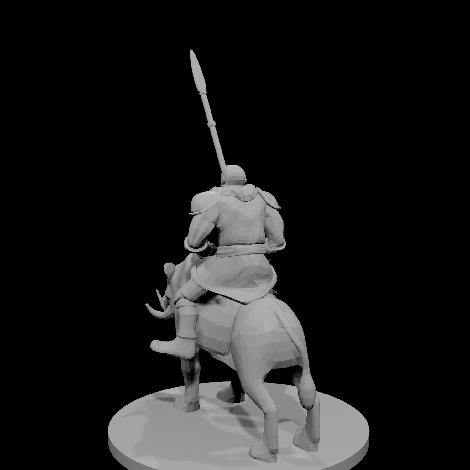 Half Orc Barbarian riding Boar