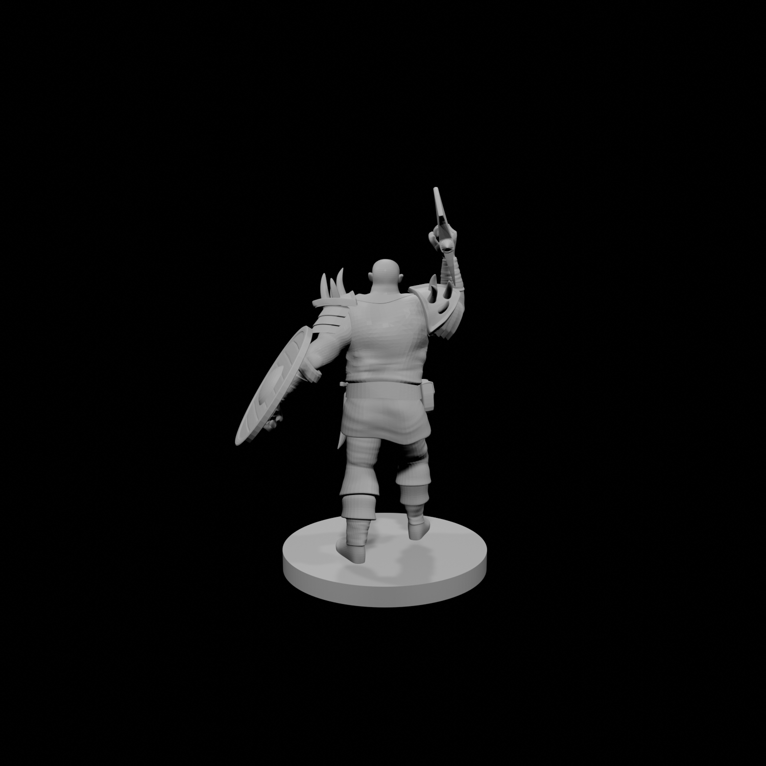 Half Orc Barbarian with Battle Axe and Shield