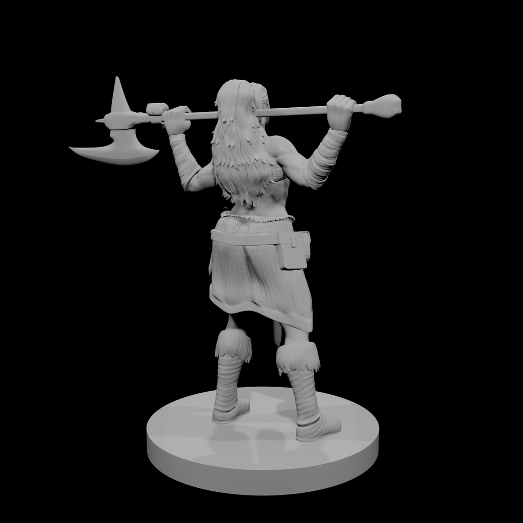 Half Orc Female Barbarian