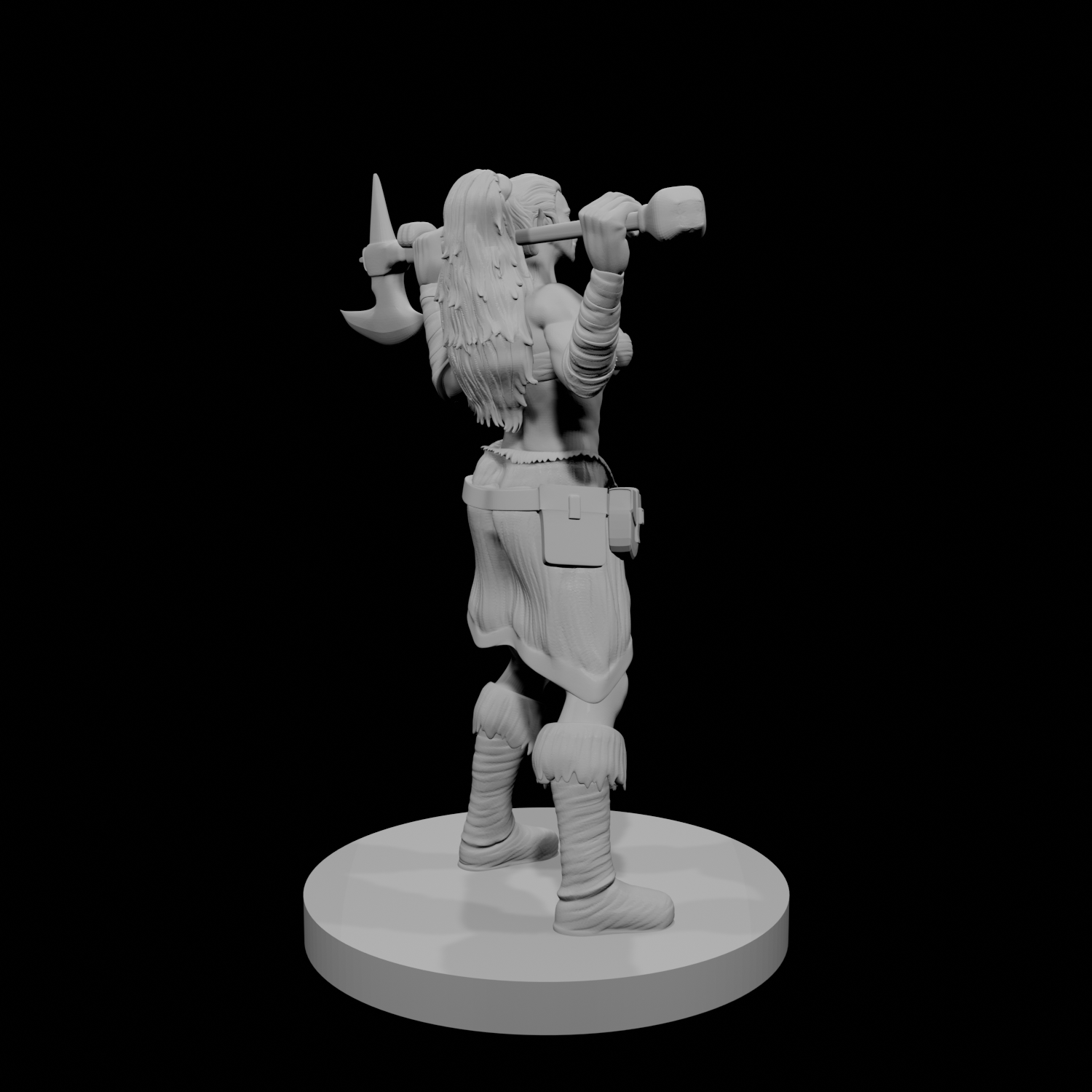 Half Orc Female Barbarian