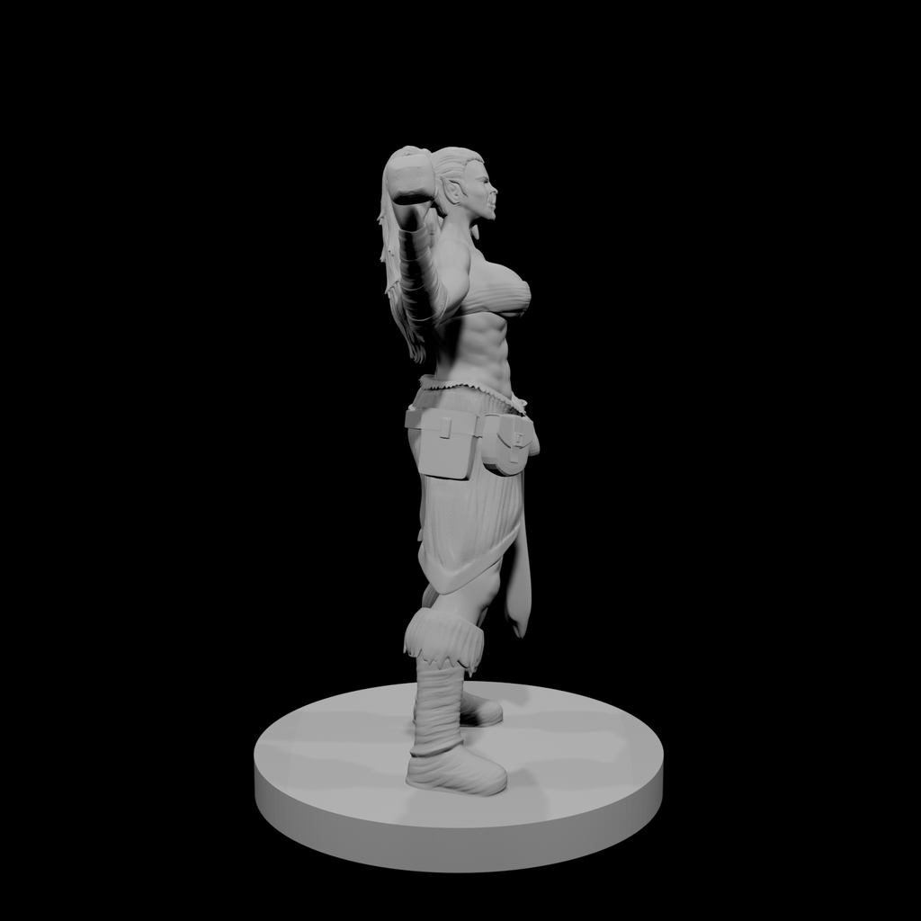 Half Orc Female Barbarian
