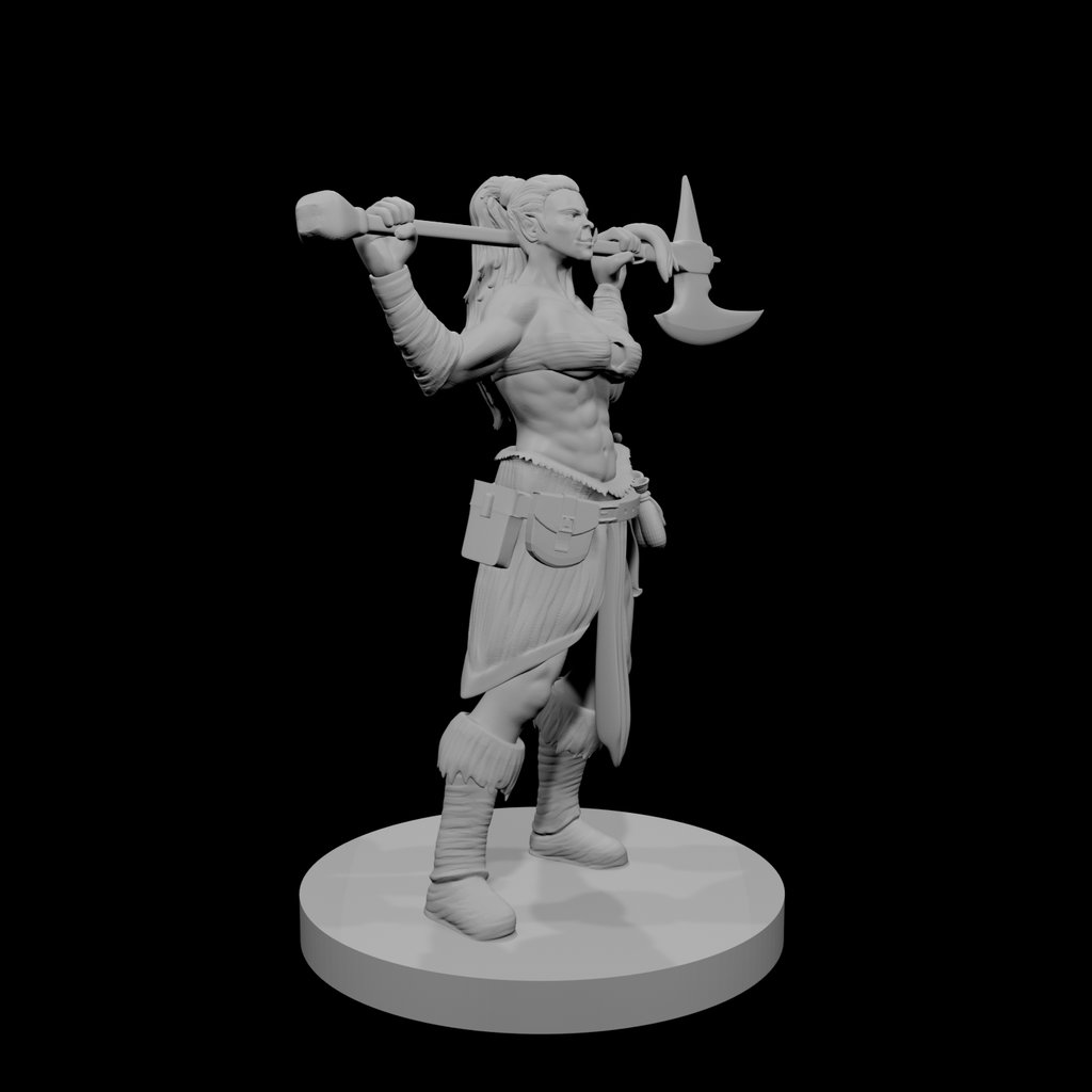 Half Orc Female Barbarian