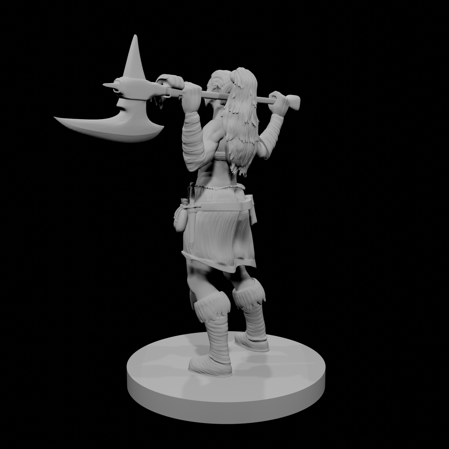 Half Orc Female Barbarian
