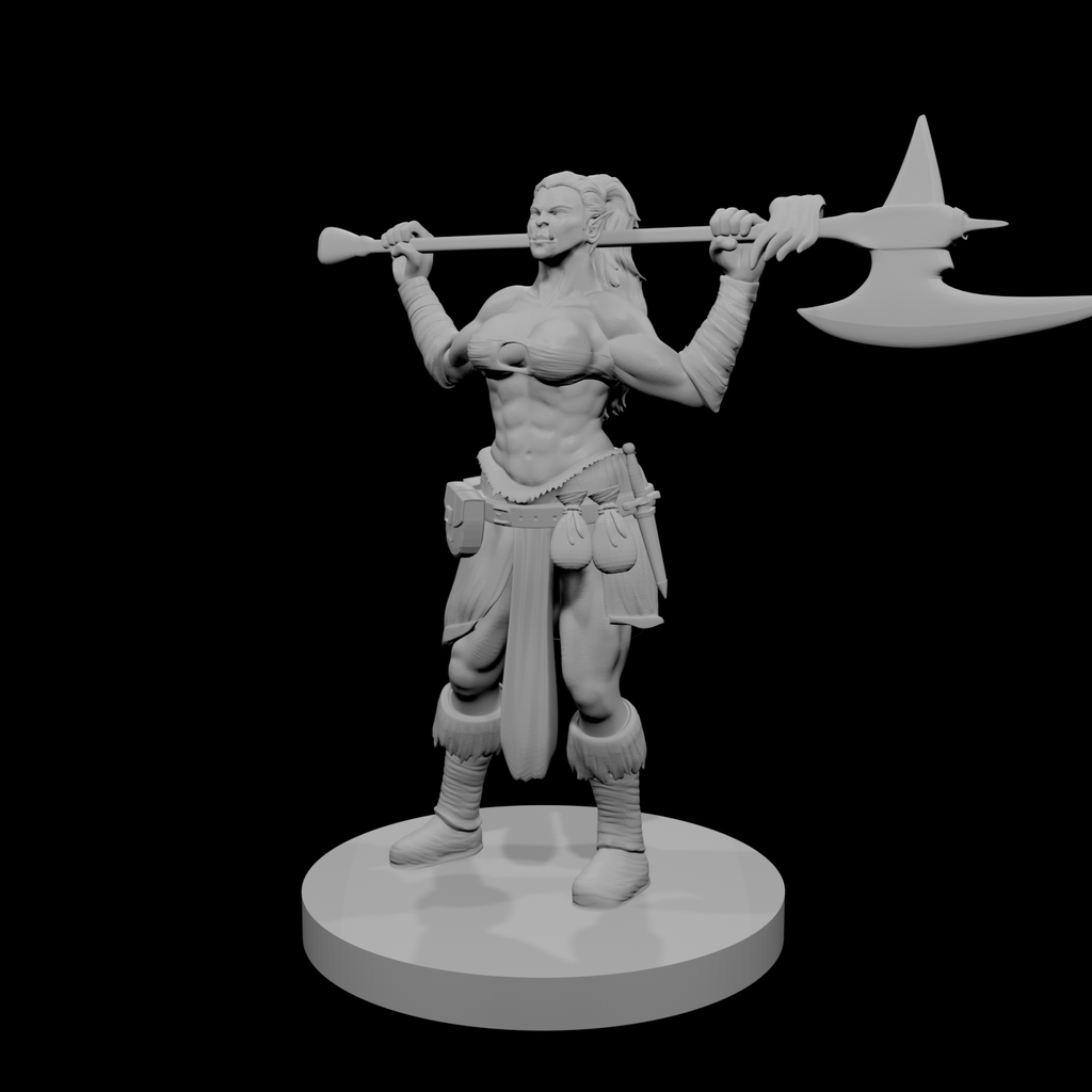 Half Orc Female Barbarian