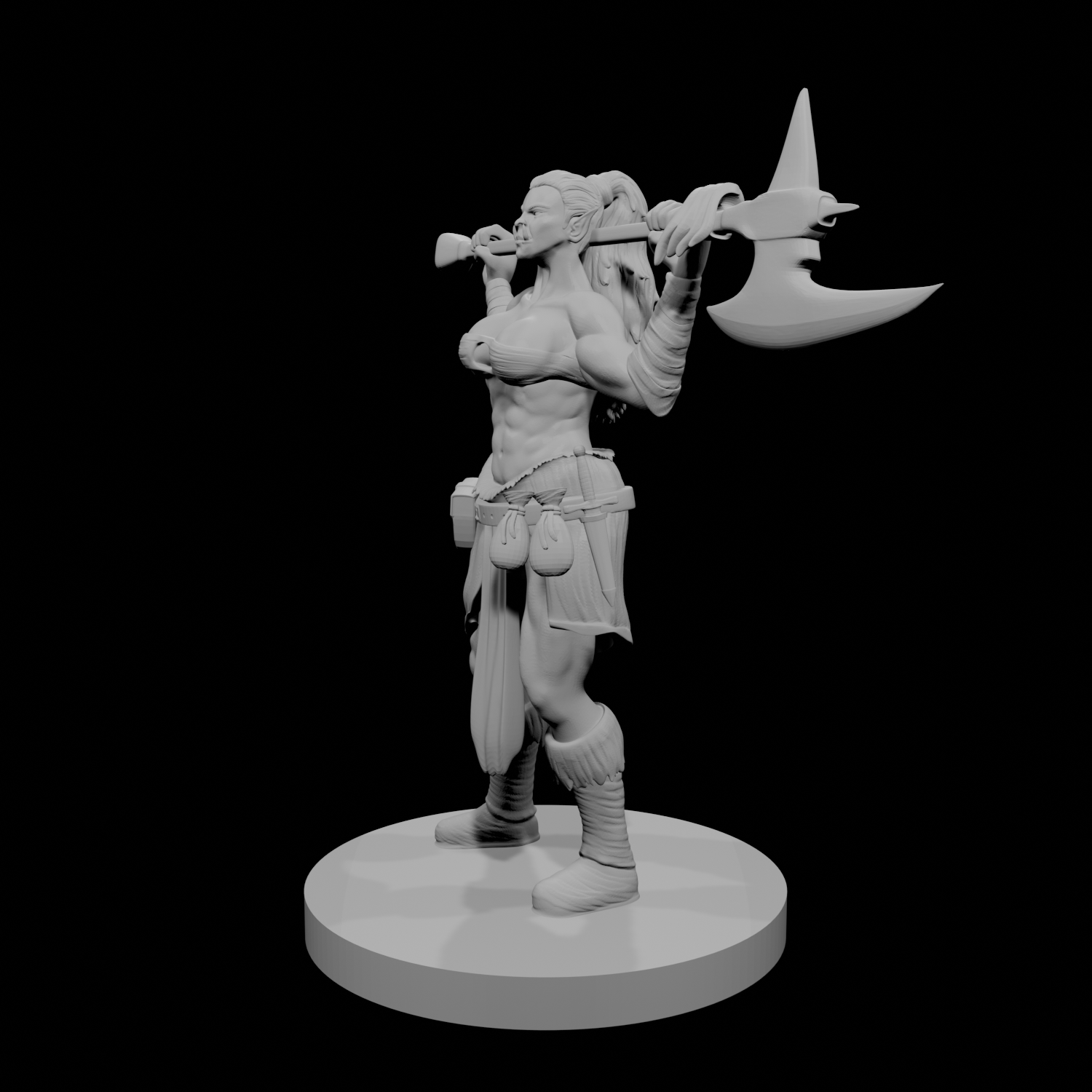 Half Orc Female Barbarian