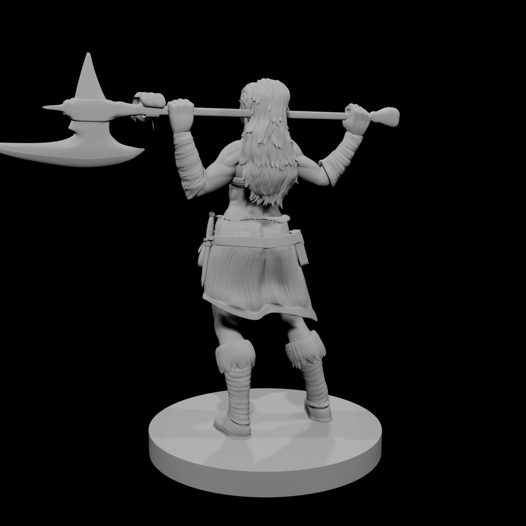 Half Orc Female Barbarian