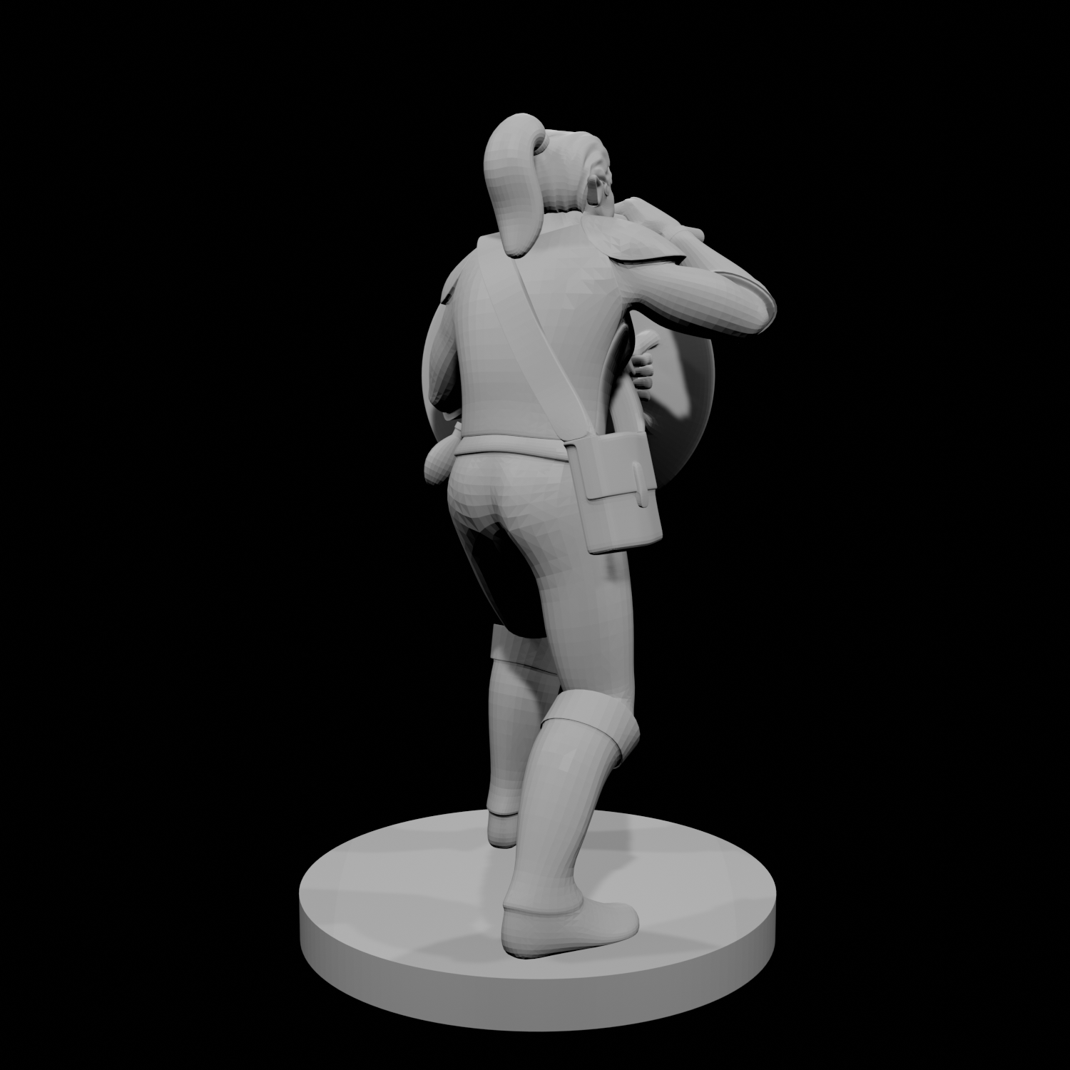 Half Orc Female with Gong and Blowgun