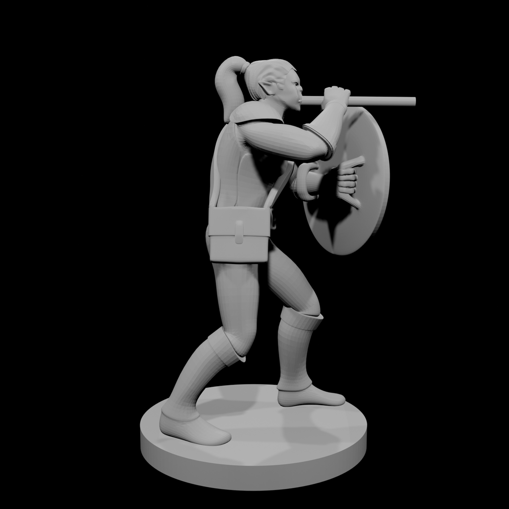 Half Orc Female with Gong and Blowgun