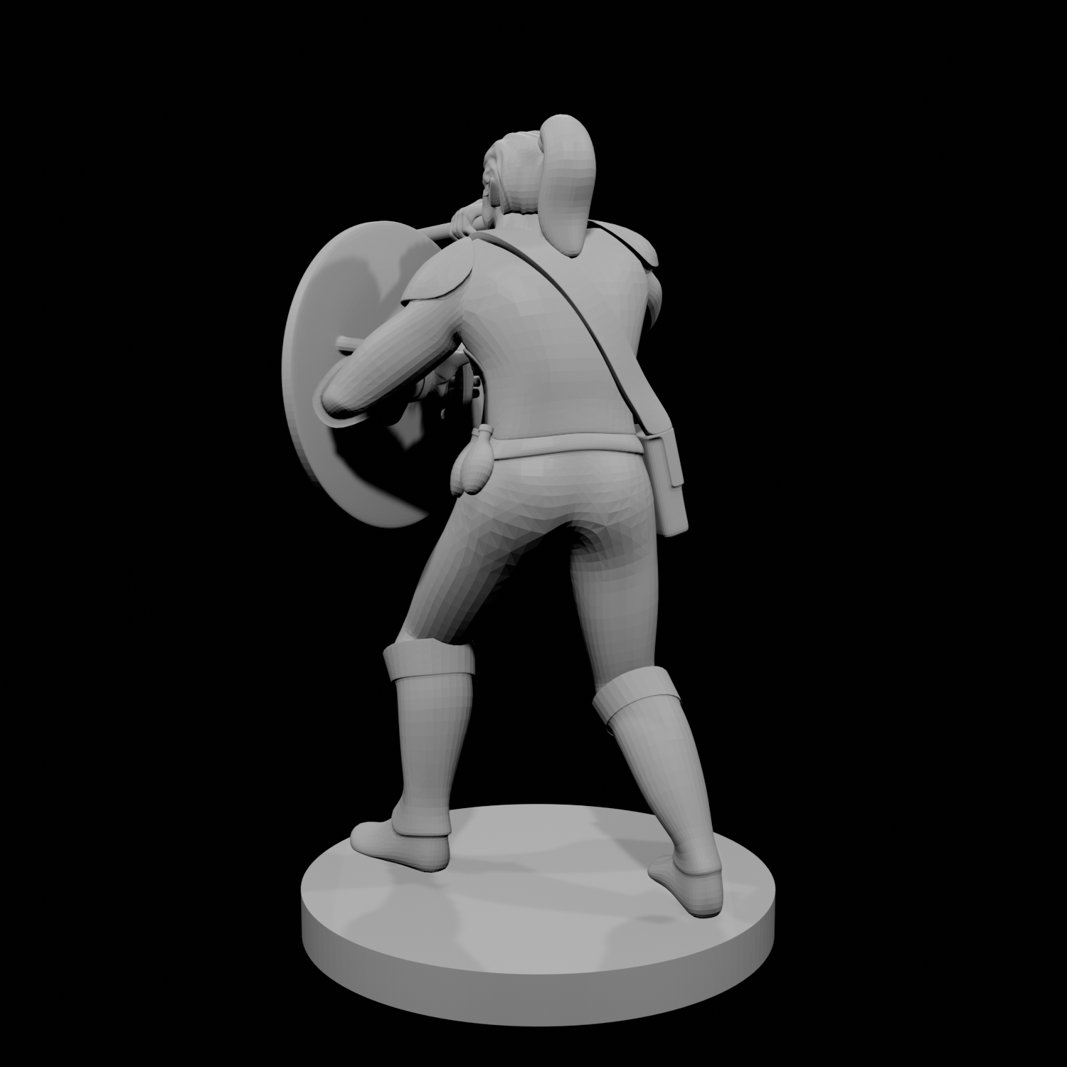 Half Orc Female with Gong and Blowgun