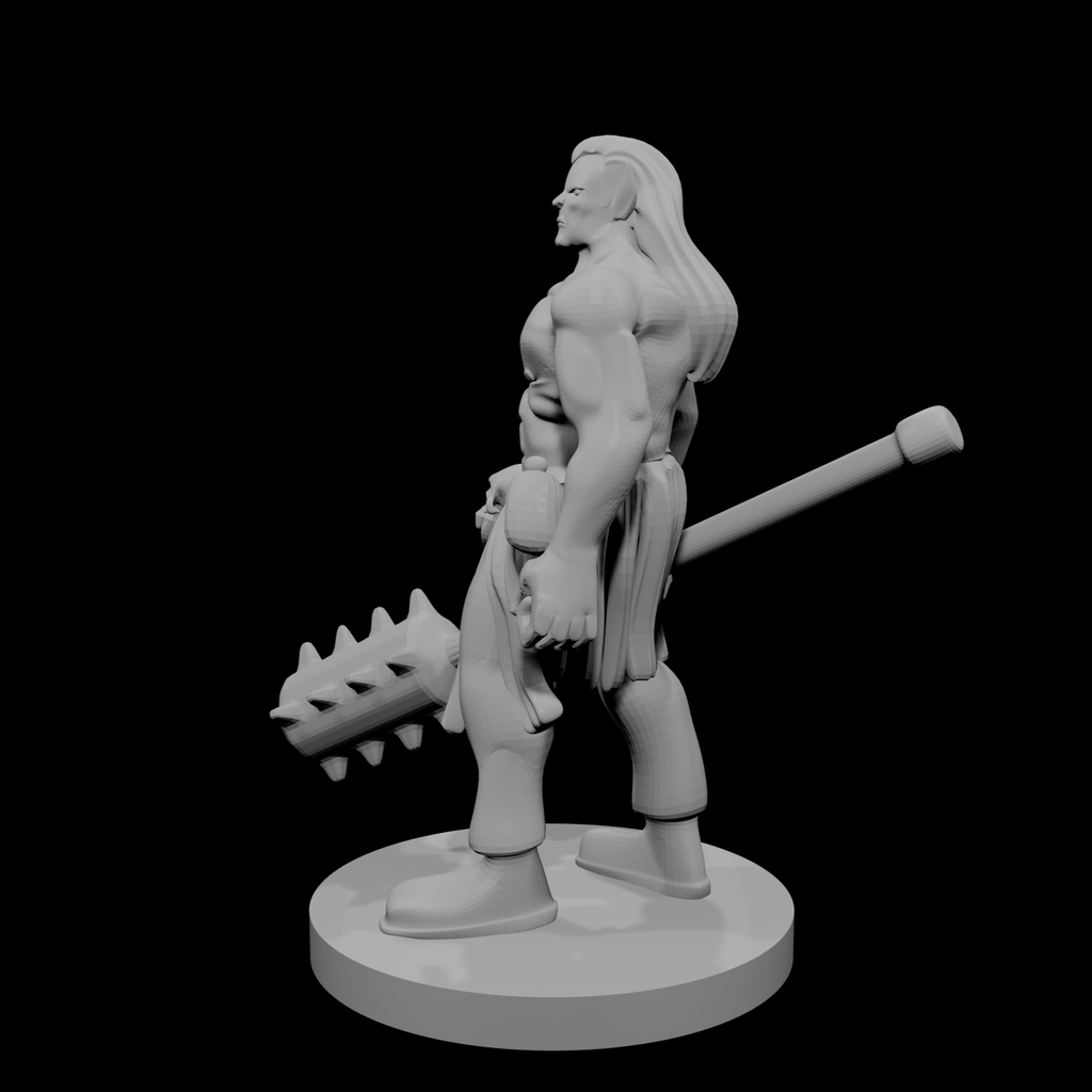 Half Orc Male Monk with Kanabo