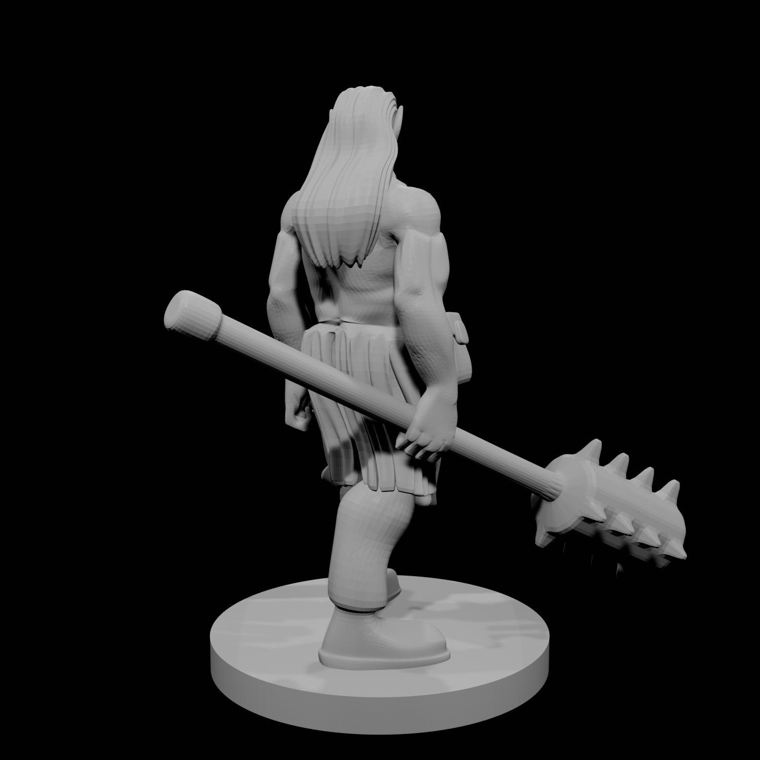 Half Orc Male Monk with Kanabo
