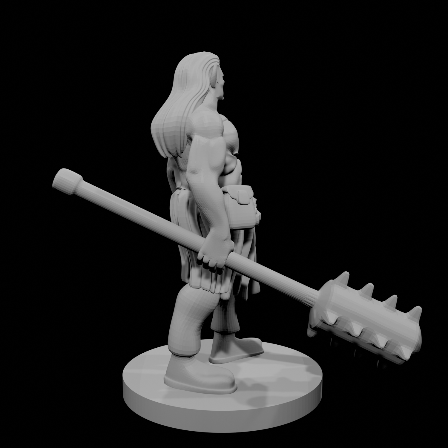 Half Orc Male Monk with Kanabo