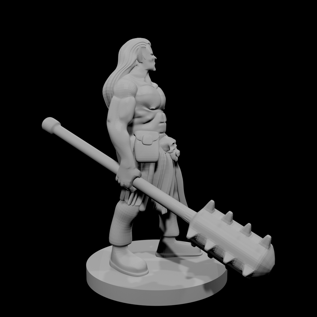 Half Orc Male Monk with Kanabo