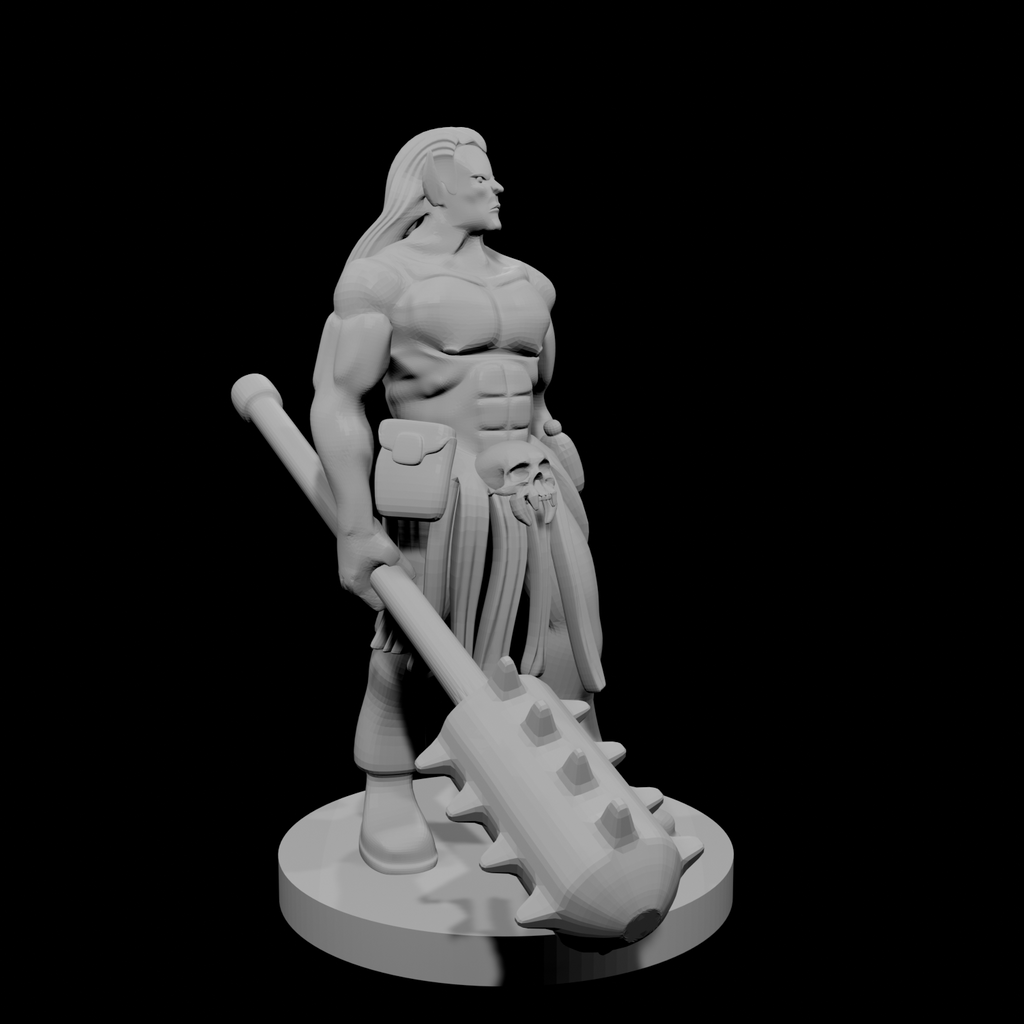 Half Orc Male Monk with Kanabo