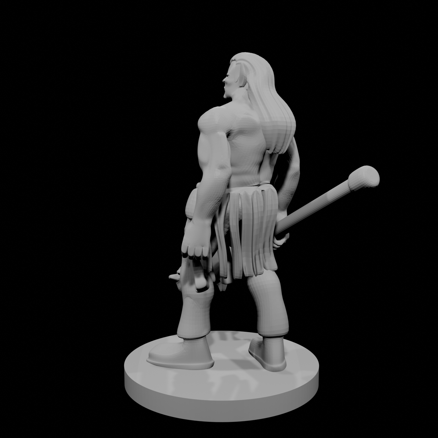 Half Orc Male Monk with Kanabo