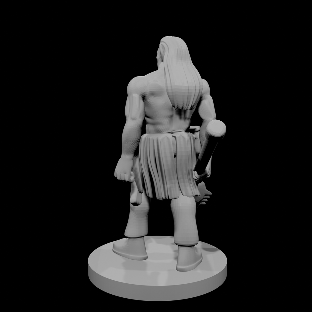 Half Orc Male Monk with Kanabo