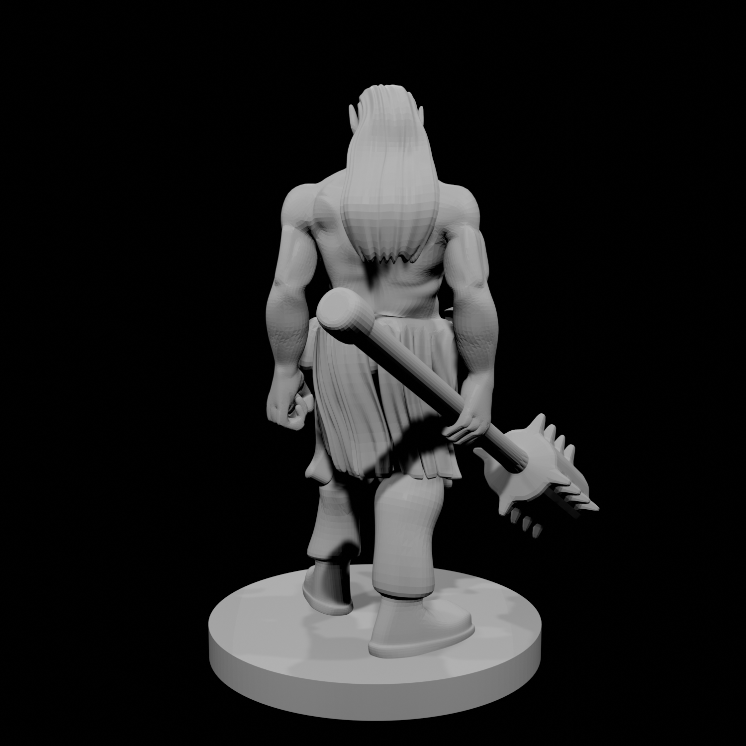 Half Orc Male Monk with Kanabo