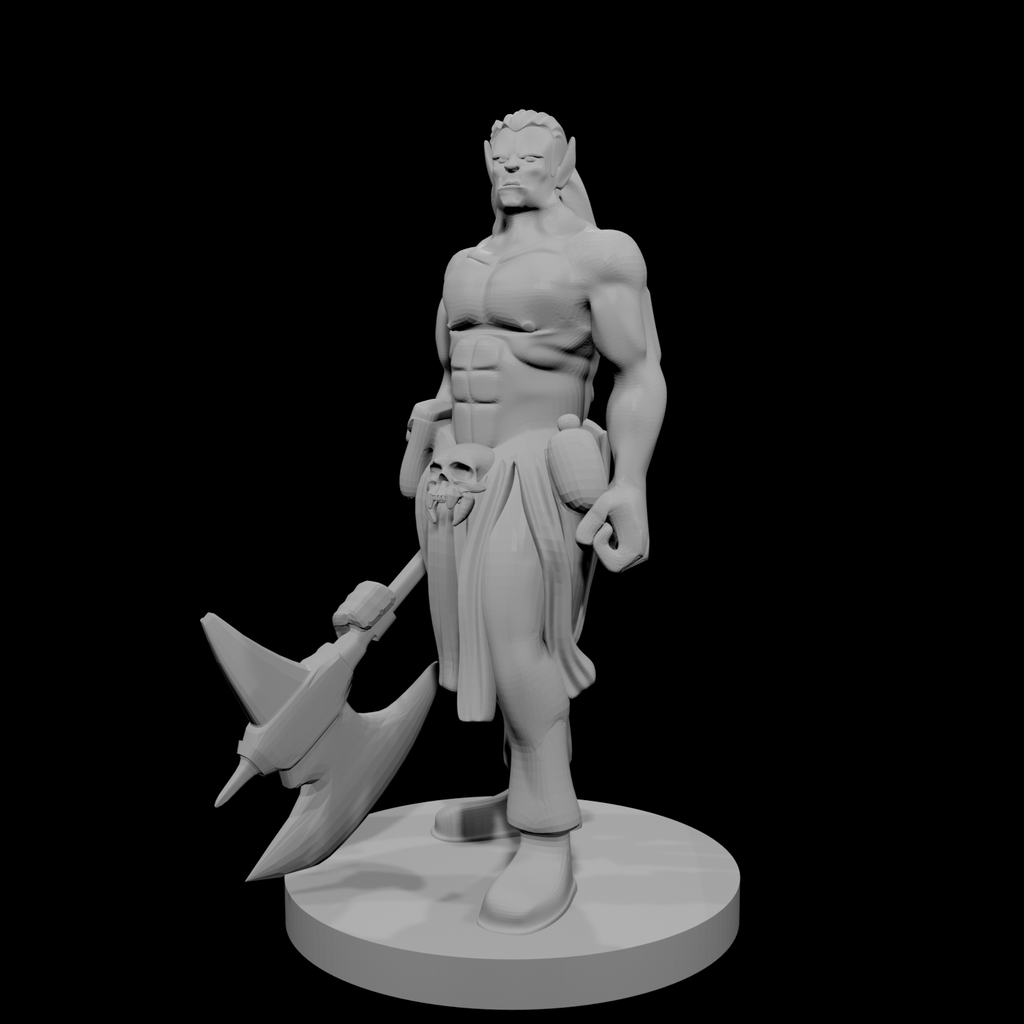Half Orc Male Barbarian