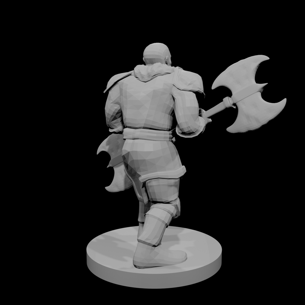 Half Orc Male Barbarian double axe