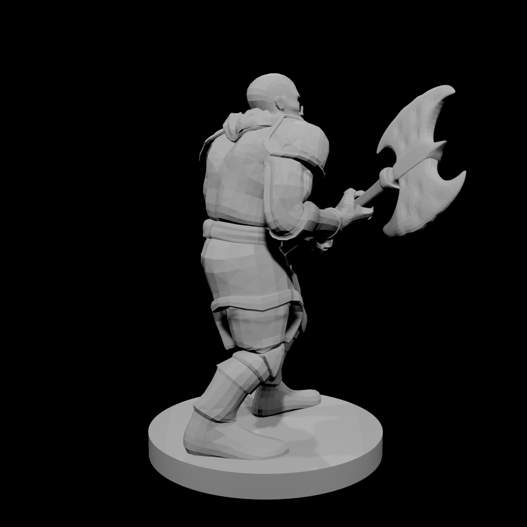 Half Orc Male Barbarian double axe