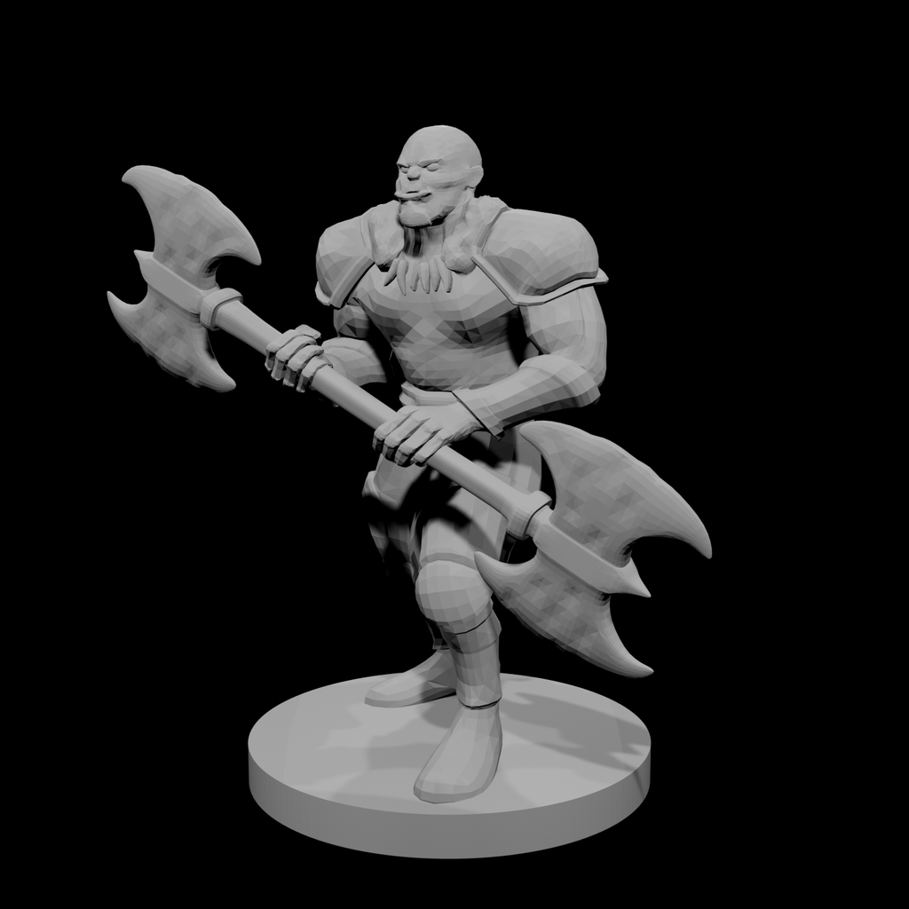 Half Orc Male Barbarian double axe