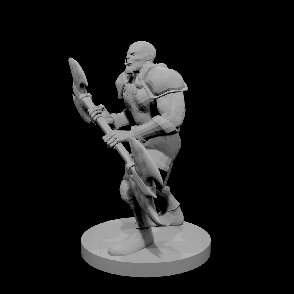 Half Orc Male Barbarian double axe
