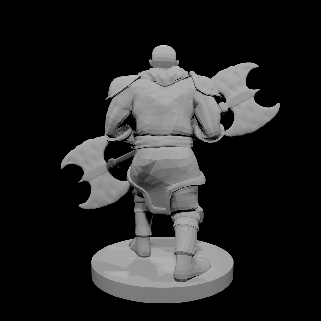 Half Orc Male Barbarian double axe
