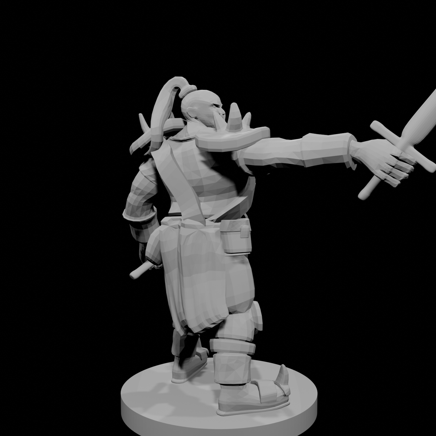 Half Orc Male Barbarian two swords