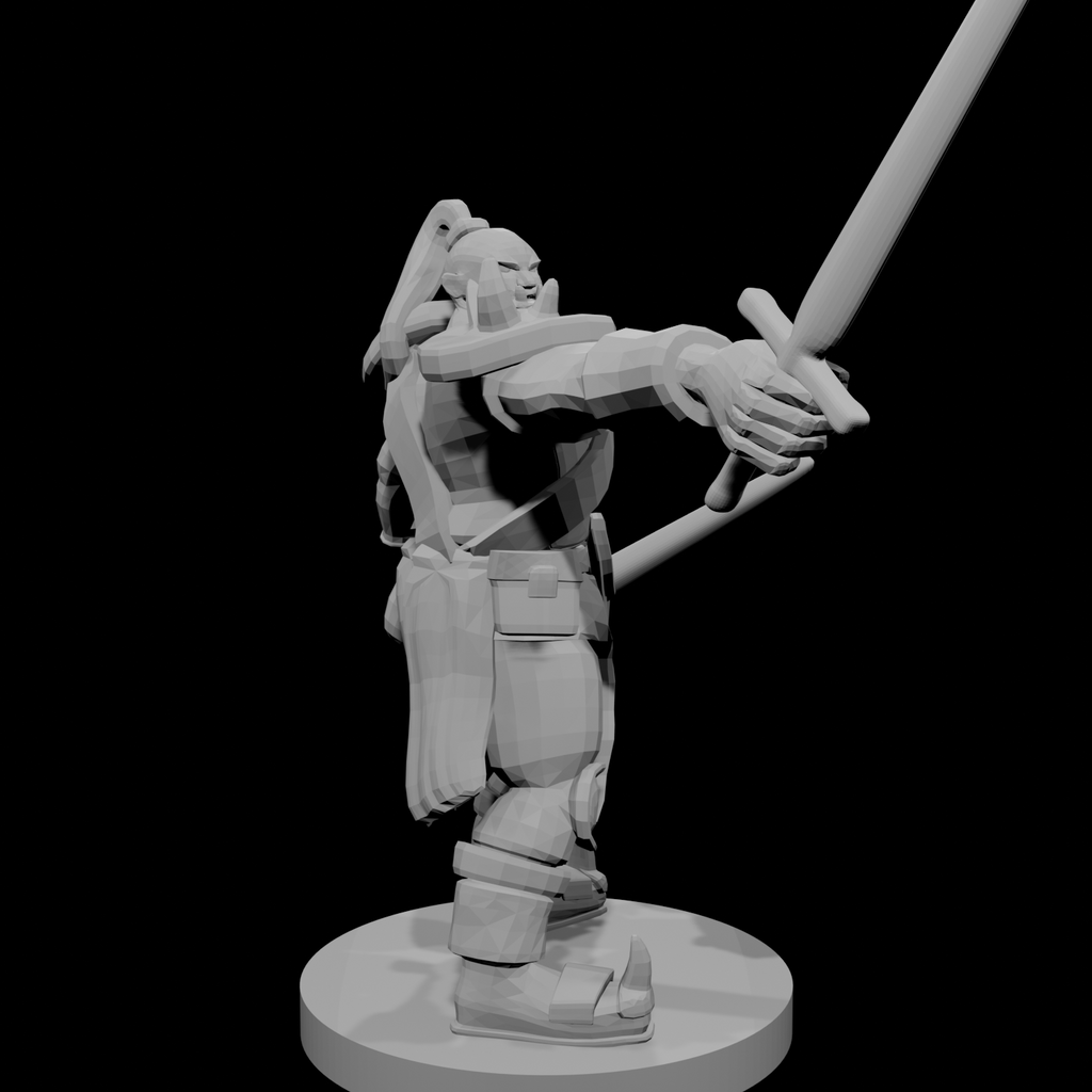 Half Orc Male Barbarian two swords