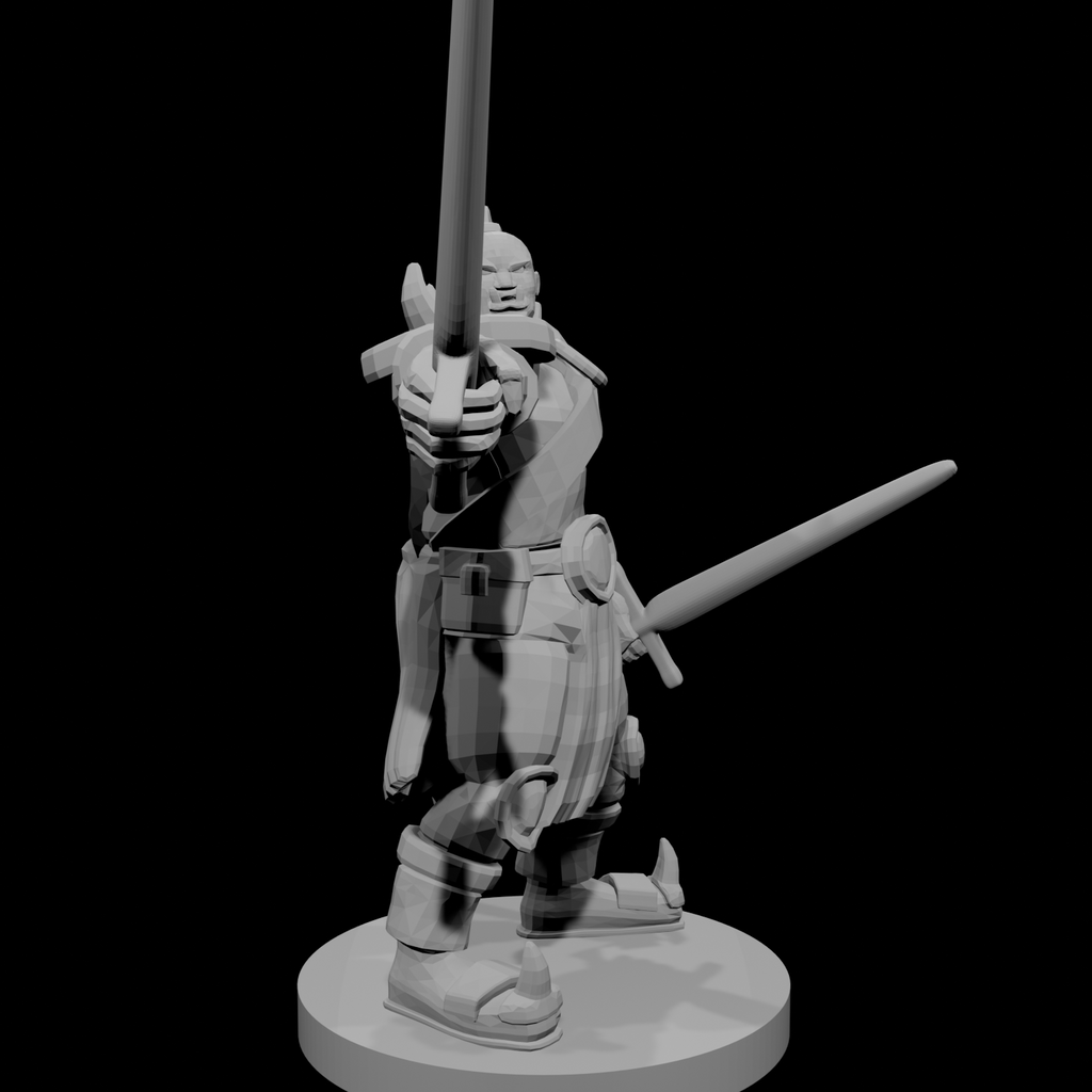 Half Orc Male Barbarian two swords