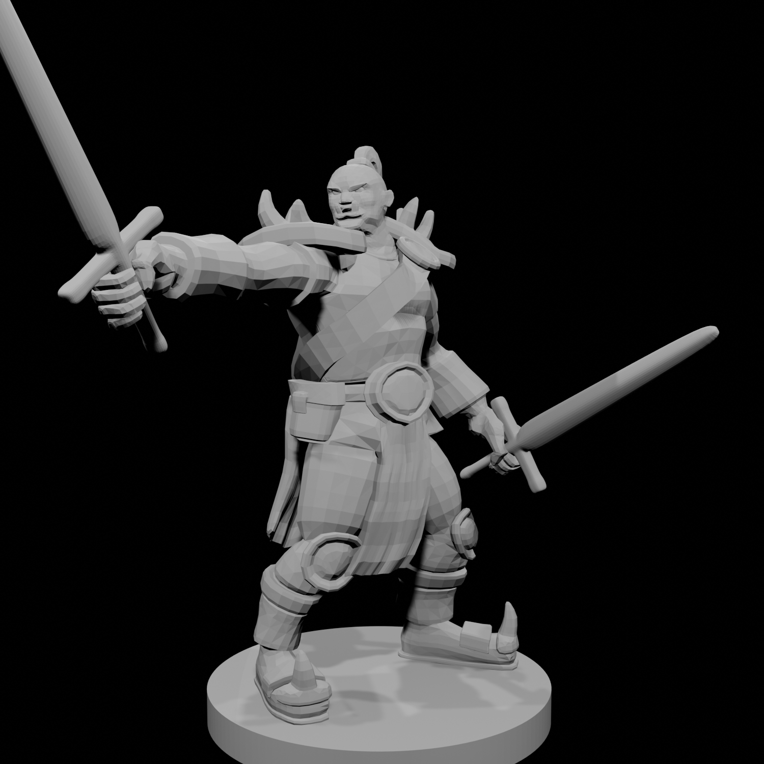 Half Orc Male Barbarian two swords