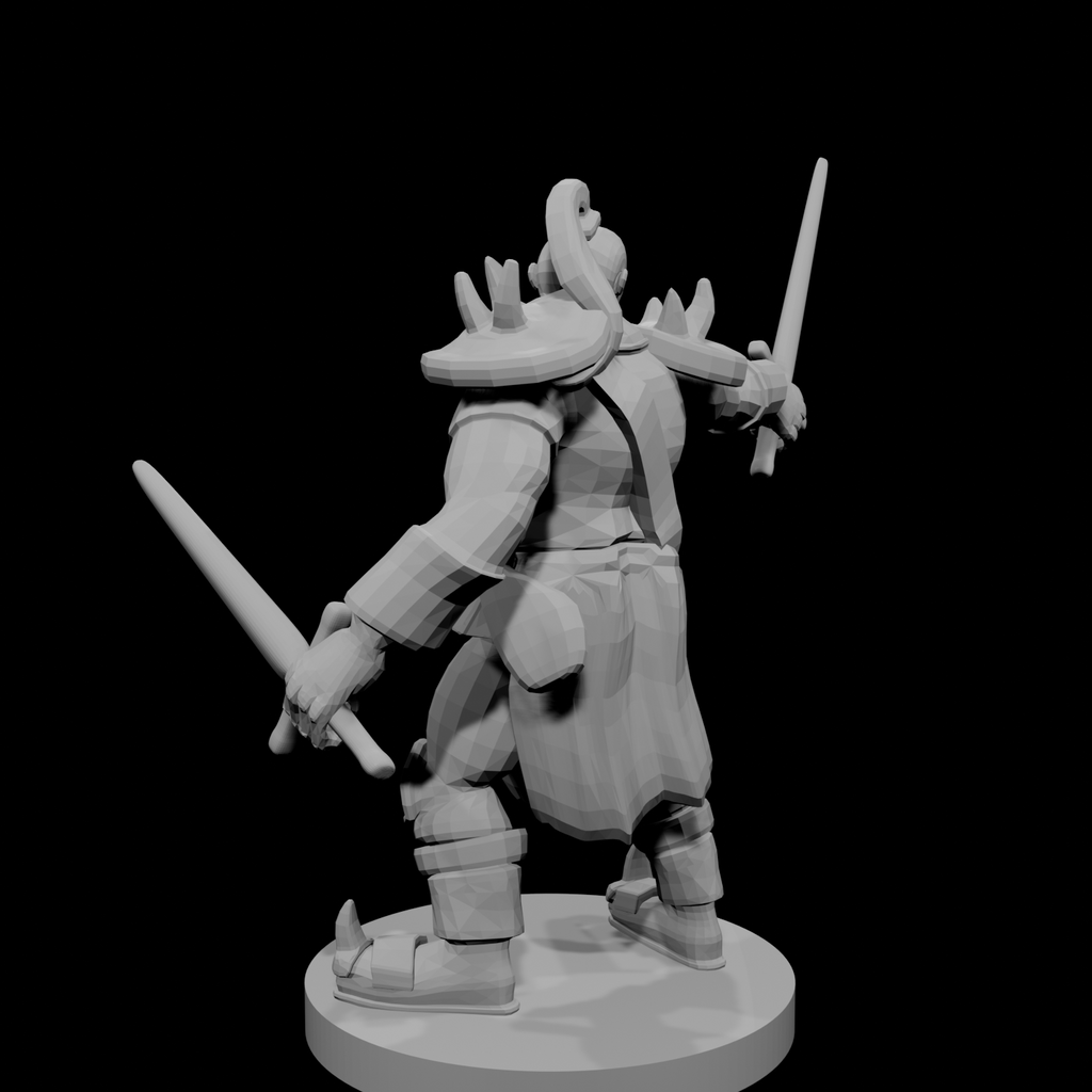 Half Orc Male Barbarian two swords