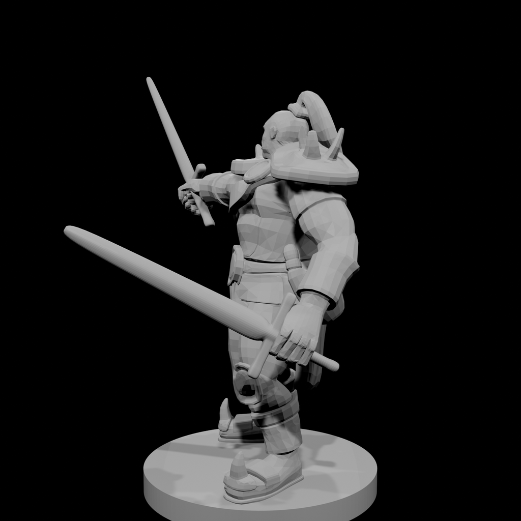 Half Orc Male Barbarian two swords