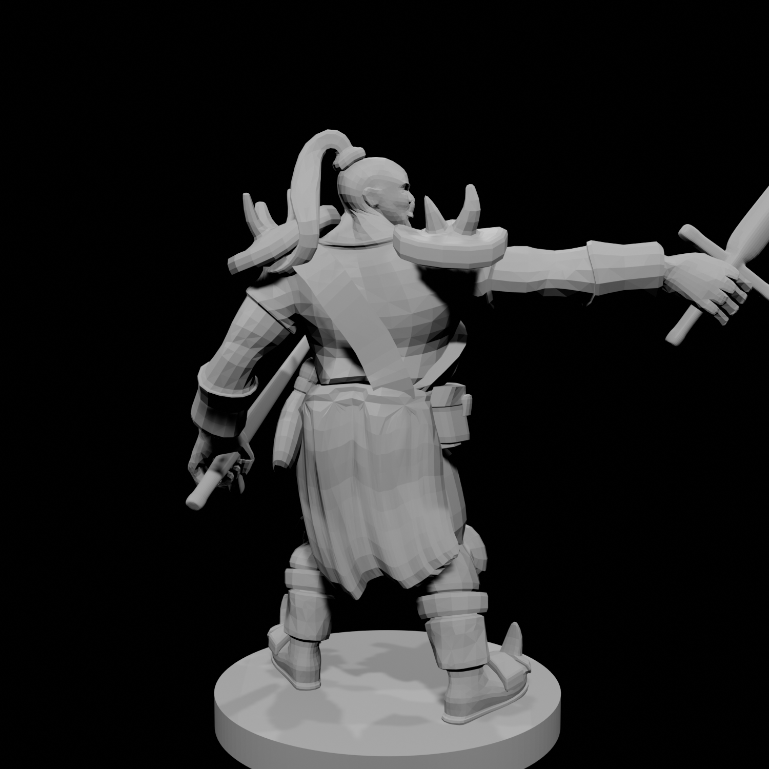 Half Orc Male Barbarian two swords