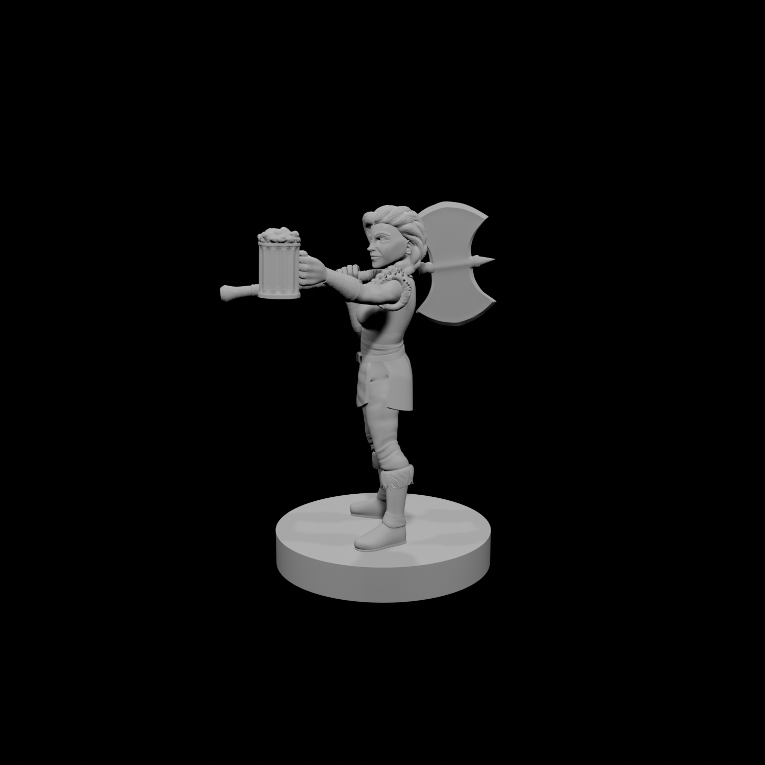 Halfling Female Barbarian w Beer