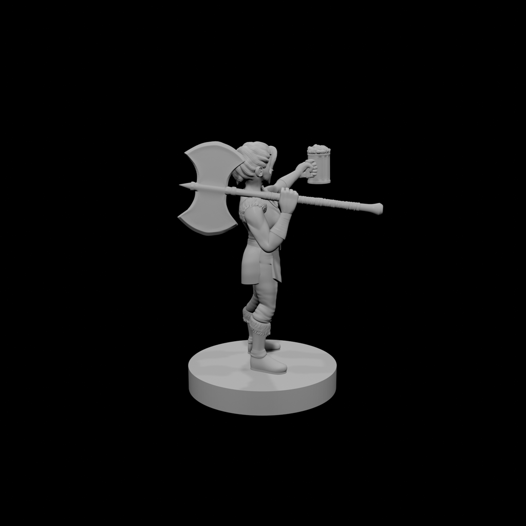 Halfling Female Barbarian w Beer