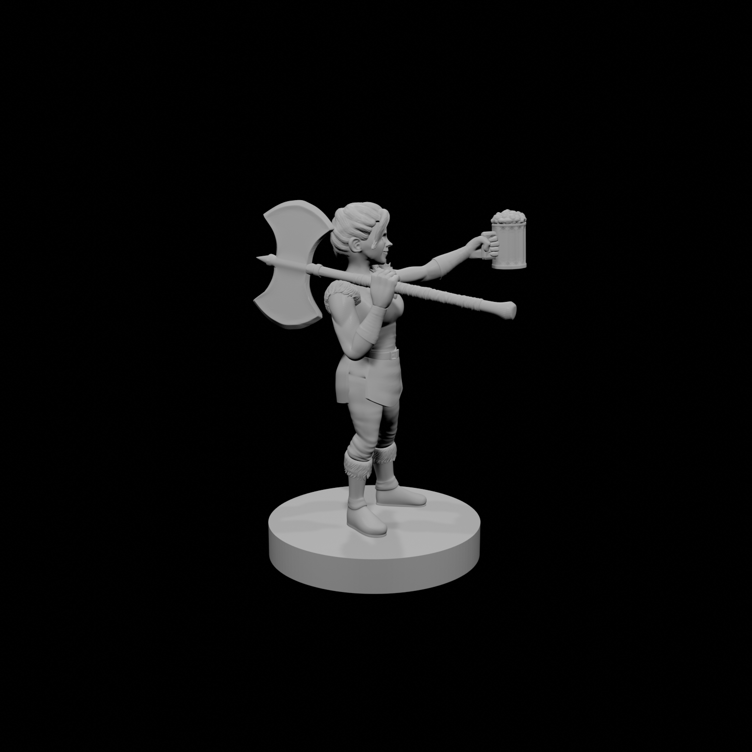 Halfling Female Barbarian w Beer
