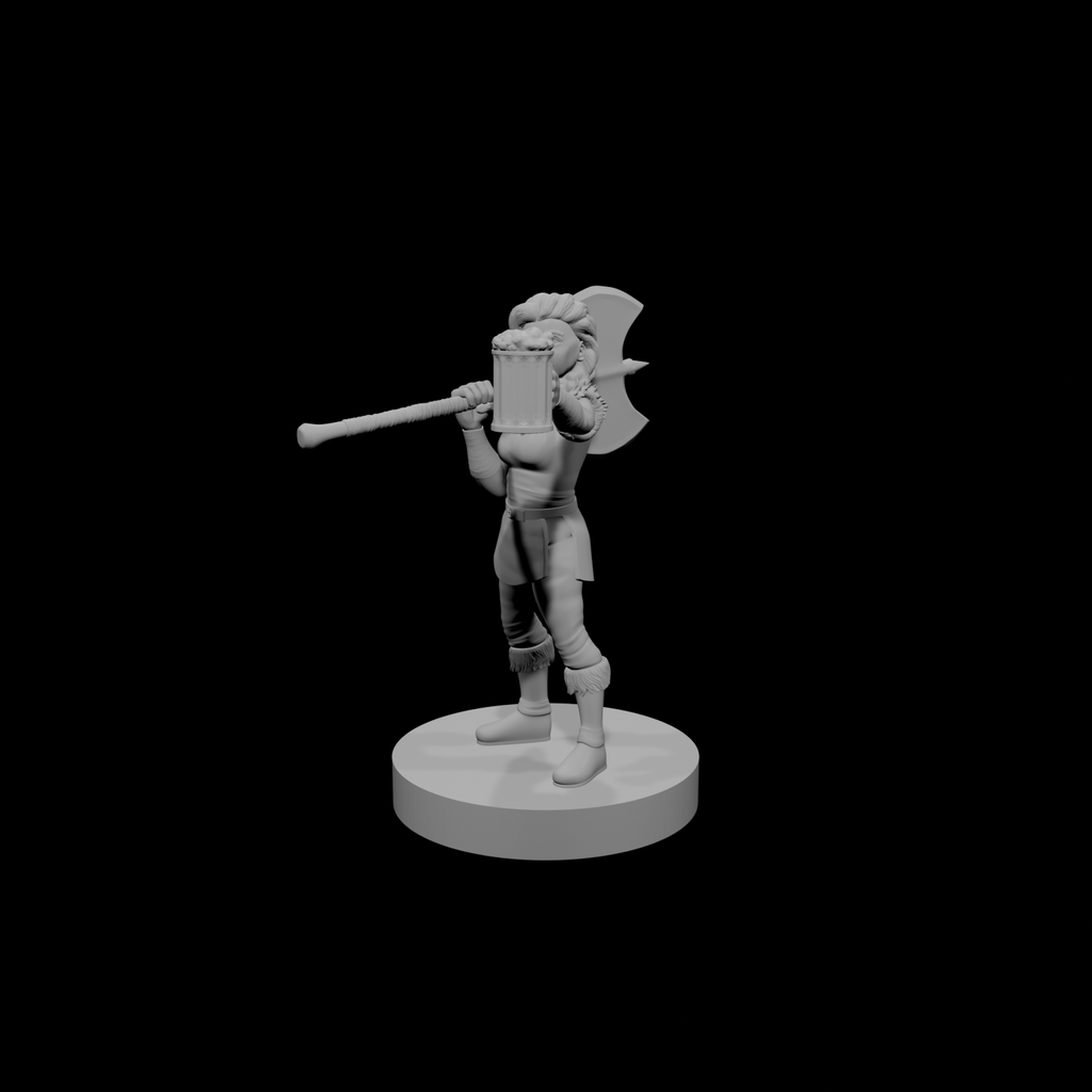 Halfling Female Barbarian w Beer